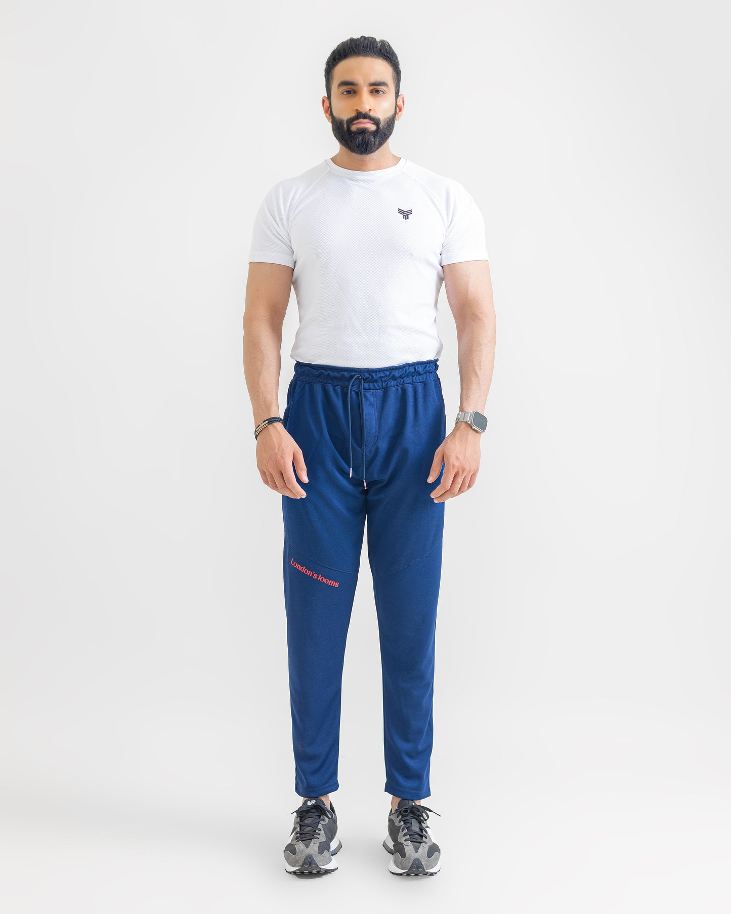 BLUE LOOSE FIT PLEATED TROUSERS