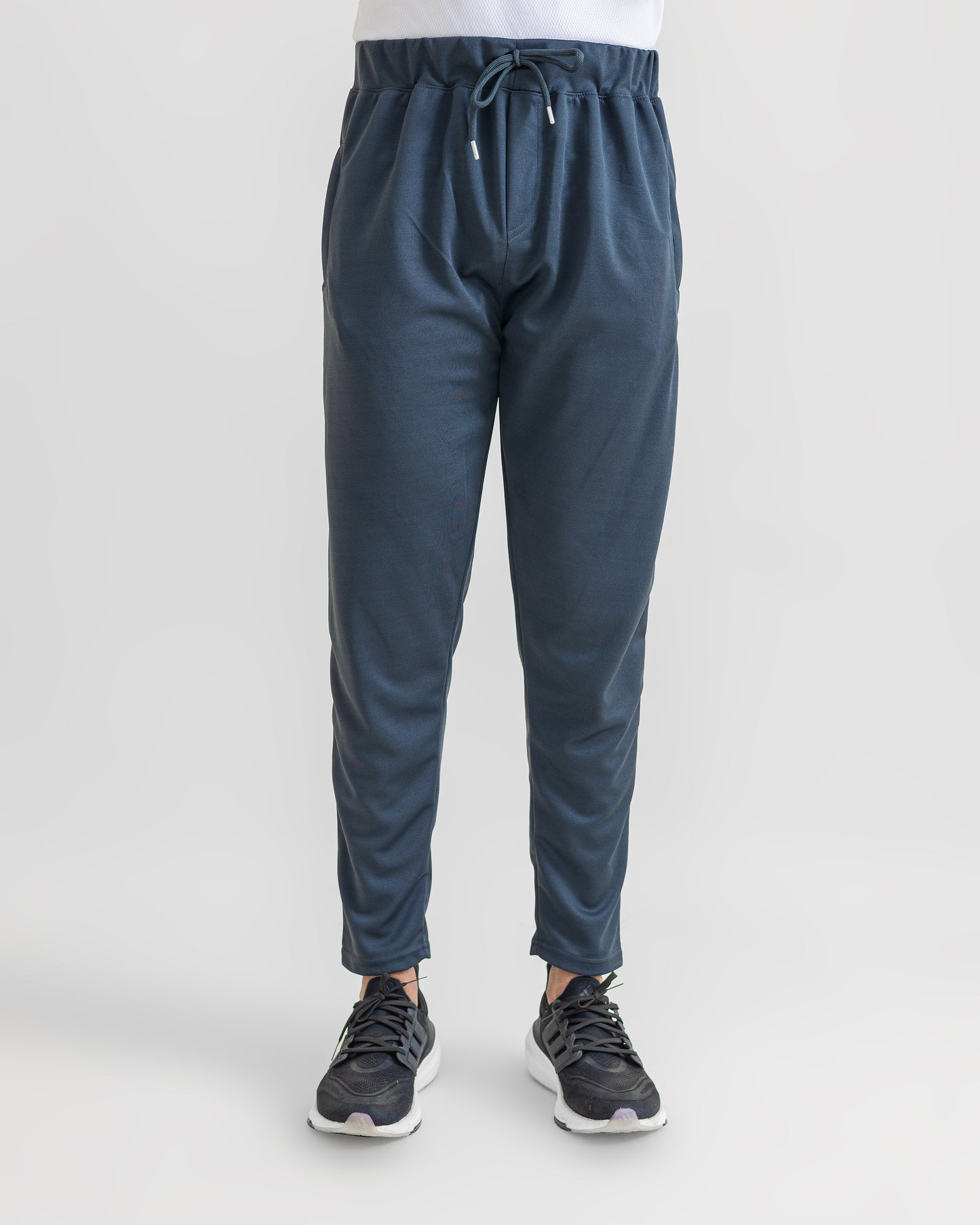 DARK SILVER LOOSE FIT PLEATED TROUSERS