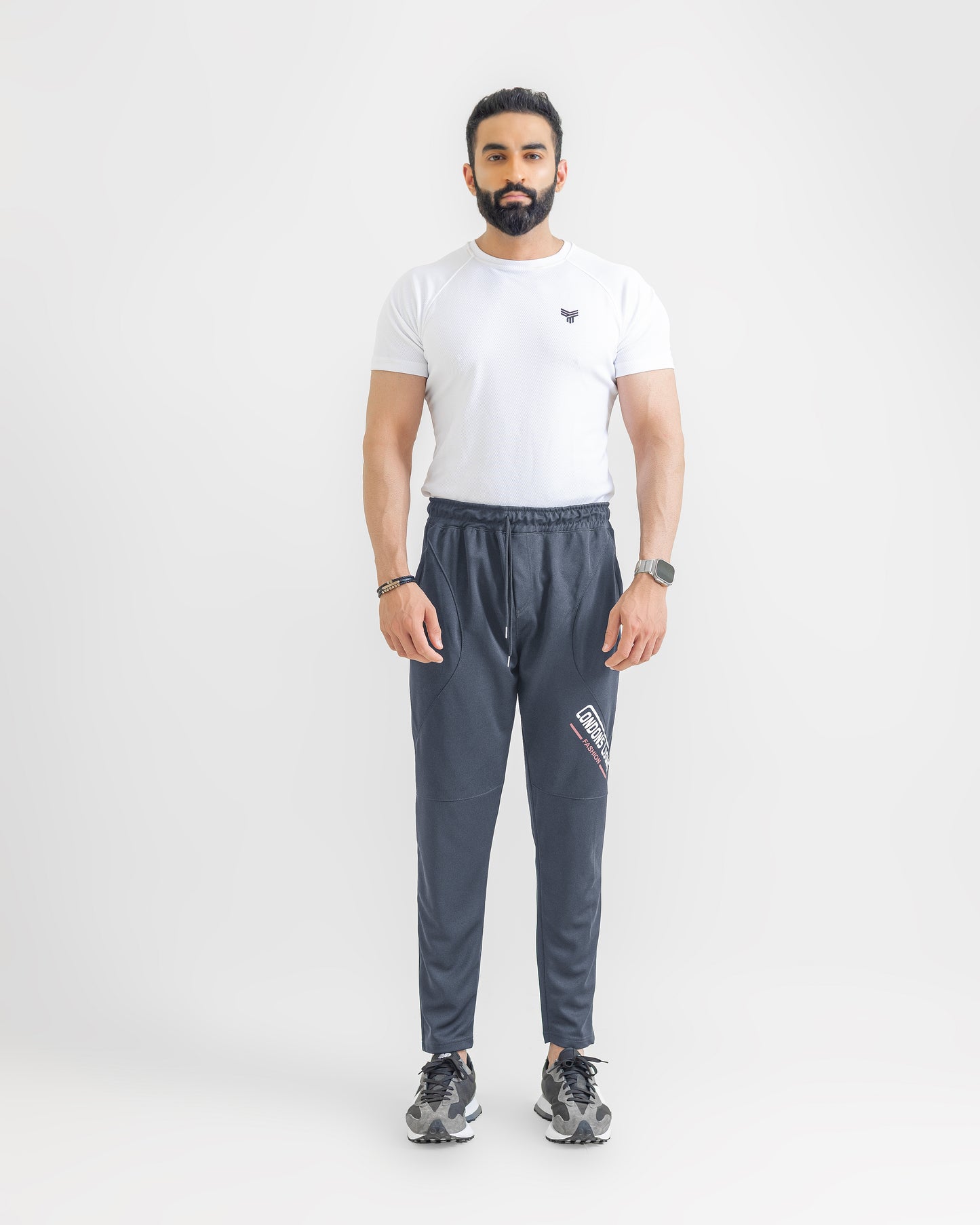 GRAY LOOSE FIT PLEATED TROUSERS