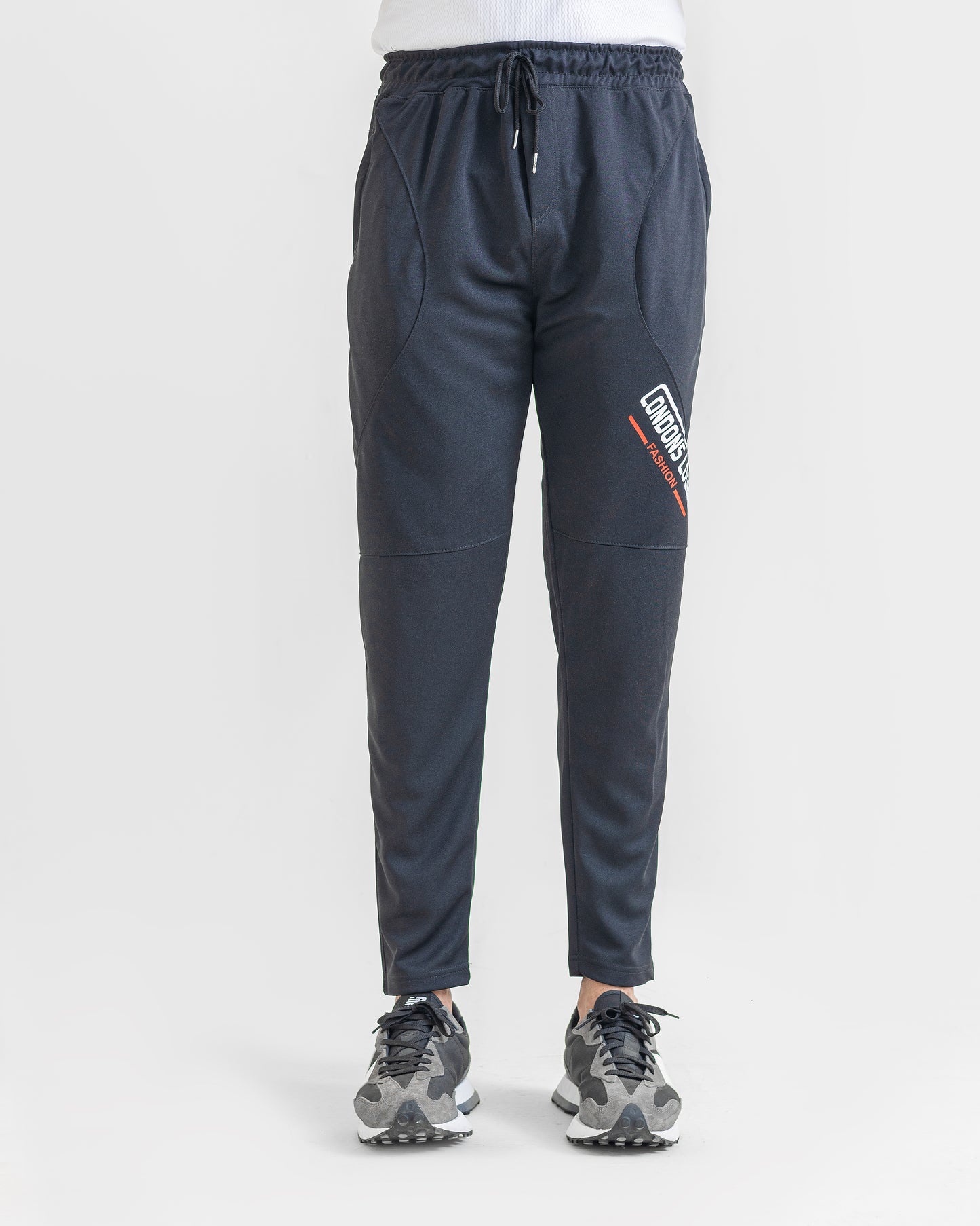 DARK GREY LOOSE FIT PLEATED TROUSERS