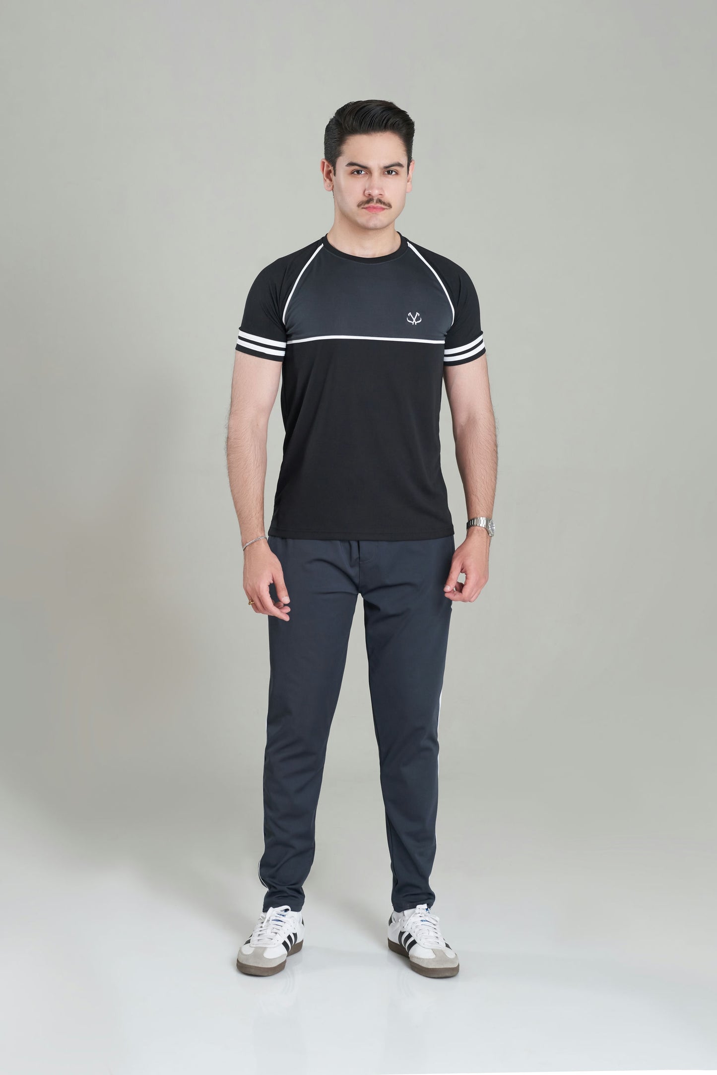 BLACK AND DARK GRAY TRACKSUIT