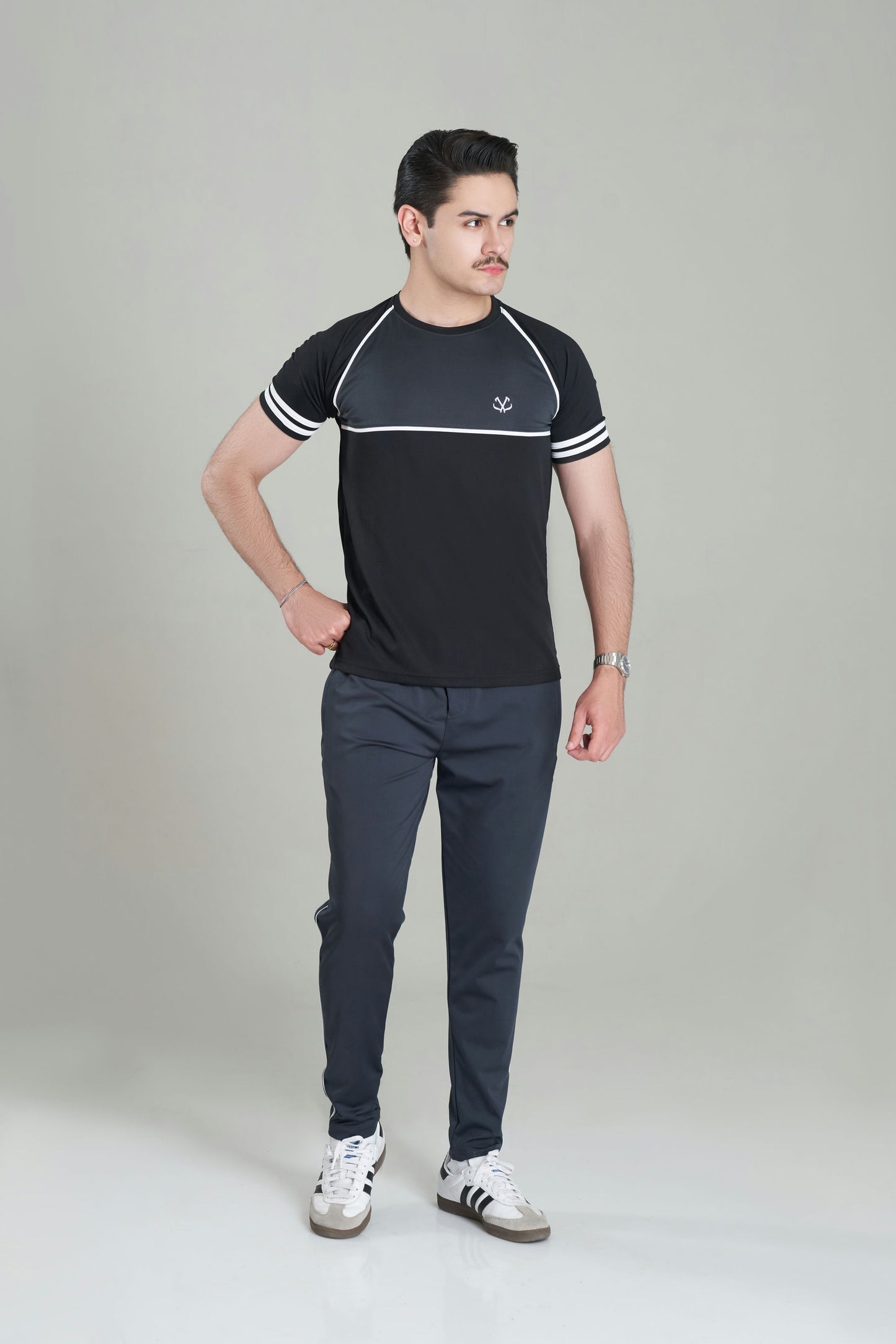 BLACK AND DARK GRAY TRACKSUIT
