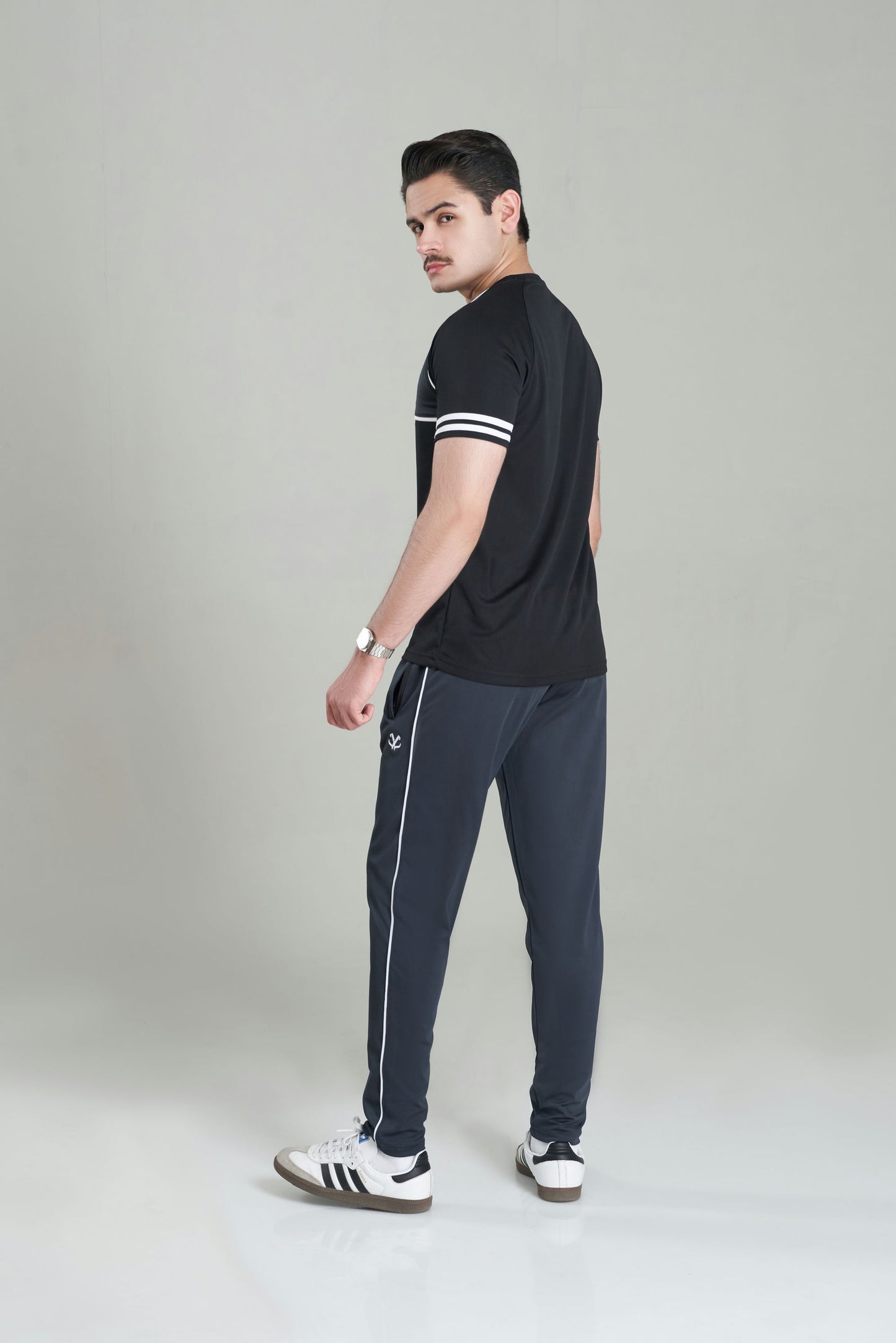 BLACK AND DARK GRAY TRACKSUIT