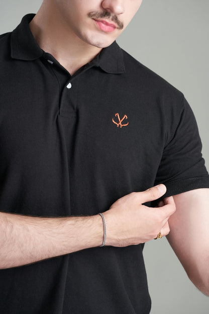 BLACK BASICS GOLD POLO
