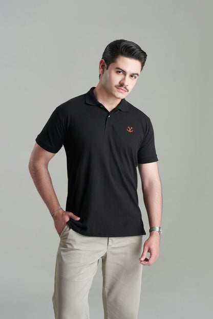 BLACK BASICS GOLD POLO