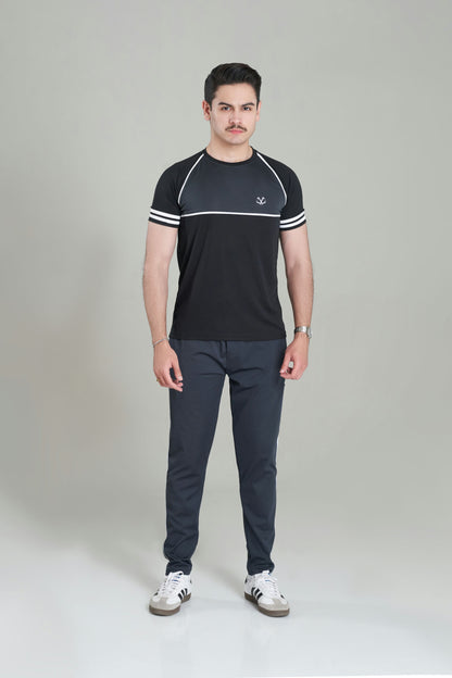 BLACK AND DARK GRAY TRACKSUIT