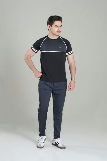 BLACK AND DARK GRAY TRACKSUIT