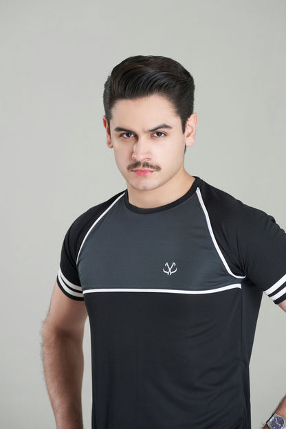 BLACK AND DARK GRAY TRACKSUIT